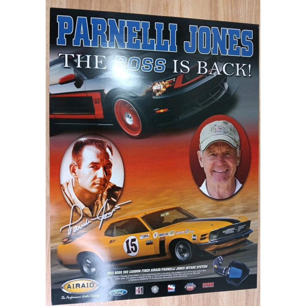 Parnelli Jones THE BOSS IS BACK! Poster SEMA Show 2012 Ford Mustang Very Good